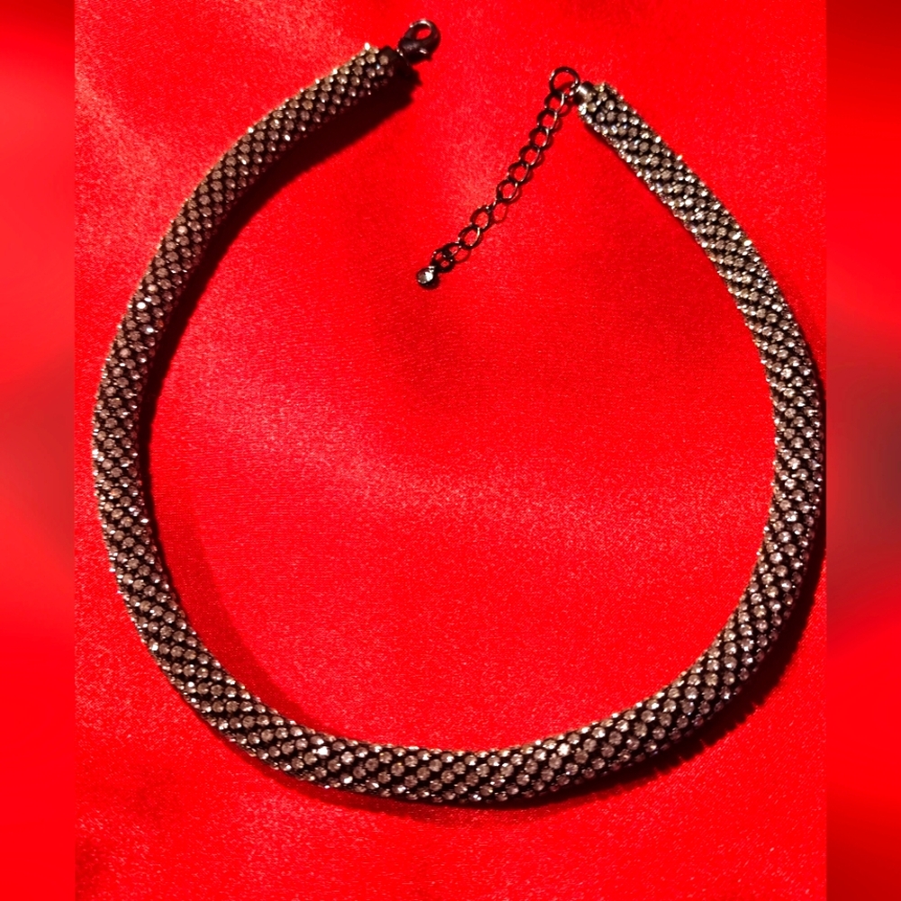 Rhinestone Rope Choker Necklace